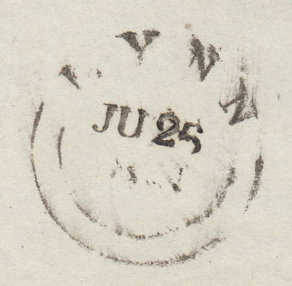 143029 1841 MAIL NORWICH TO KINGS LYNN 1D (SG8) 'KING ST/NORWICH' RECEIVER'S HANDSTAMP (NK324D).