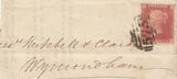 143032 CIRCA 1857 PIECE FROM NORFOLK TO WYMONDHAM 1D (SG40) 'ST. GILES .GATES' CIRCULAR HANDSTAMP.