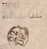 143034 1755 MAIL BOROUGHBRIDGE, NORTH YORKS TO LONDON WITH 'BOROUGH/BRIDGE' TWO LINE HANDSTAMP, UNLISTED COUNTY CATALOGUE.