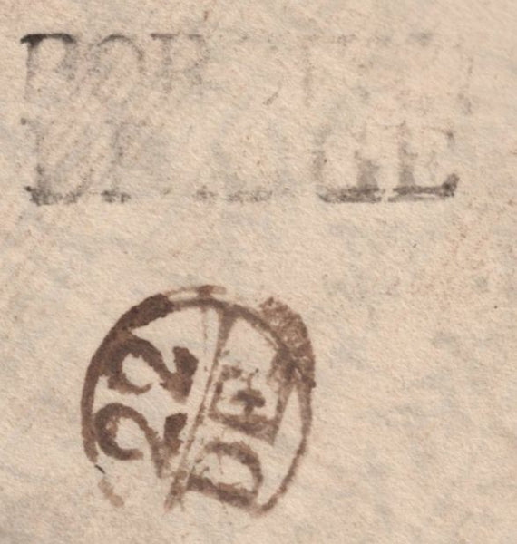 143034 1755 MAIL BOROUGHBRIDGE, NORTH YORKS TO LONDON WITH 'BOROUGH/BRIDGE' TWO LINE HANDSTAMP, UNLISTED COUNTY CATALOGUE.