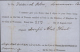 143041 1861 'NOTICE OF OBJECTION' MAIL USED LOCALLY IN WORCESTER WITH STRIP OF THREE DIE 2 1D PL.60 (SG40).