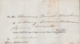 143042 1859 'NOTICE OF OBJECTION'  MAIL USED LOCALLY IN WORCESTER WITH STRIP OF THREE DIE 2 1D PL.27 (SG40).