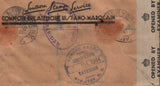 143049 1944 REGISTERED AIRMAIL TANGIER TO SAN JOSE, COSTA RICA WITH 5s RED (SG477) AND 10s ULTRAMARINE  (SG478b) X 2.