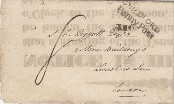 143055 1827 PRINTED NOTICE RE 'LAND INCLOSING' AT 'MANOR OF LOXWOOD', WEST SUSSEX.
