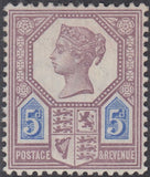 143063 1887 ½d-1s JUBILEE ISSUE (SG197-214) BASIC SET OF 14, FINE UNMOUNTED O.G.