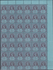 143064 1887 2½d PURPLE/BLUE JUBILEE ISSUE EXCEPTIONAL UNMOUNTED O.G. CORNER BLOCK OF 42 (SG201).