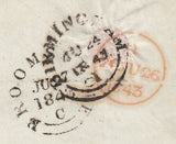 143069 1843 MAIL BIRMINGHAM TO REDDITCH 1d (SG8) MISSORTED FINE STRIKE 'Missent to/Exeter' HAND STAMP.