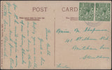 143072 CIRCA 1918 POSTCARD BISBROOKE, RUTLAND TO STREATHAM KGV ½d X 2 'BISBROOKE/UPPINGHAM' RUBBER DATE STAMP.