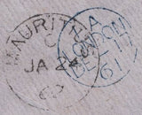 143084 1861 MAIL BELFAST TO PORT LOUIS, MAURITIUS 1d (SG40) X 6.