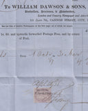 143102 1868 MAIL LONDON TO HULL 1d PL.71 (SG43) FISCAL STAMP WITHIN.