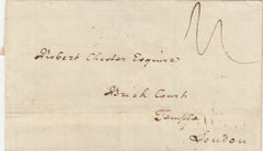 143127 1775 MAIL SHREWSBURY TO LONDON WITH 'SHREWS/BURY' TWO LINE HANDSTAMP (SH604).