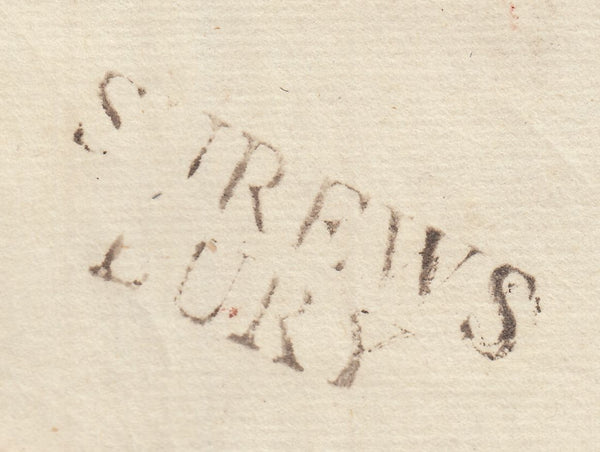 143127 1775 MAIL SHREWSBURY TO LONDON WITH 'SHREWS/BURY' TWO LINE HANDSTAMP (SH604).
