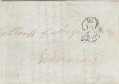 143129 1840 UNPAID MAIL EDINBURGH TO INVERARAY WITH EDINBURGH '2/MR 13 1840' CHARGEMARK IN BLACK.