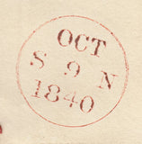 143130 1840 UNPAID MAIL AUCHTERARDER TO EDINBURGH WITH '2' UNIFORM PENNY POST CHARGEMARK IN BLACK.