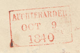 143130 1840 UNPAID MAIL AUCHTERARDER TO EDINBURGH WITH '2' UNIFORM PENNY POST CHARGEMARK IN BLACK.