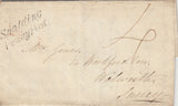 143132 1839 UNIFORM FOURPENNY POST SEMPRINGHAM, LINCS TO WALWORTH 'Spalding Penny/ Post' HANDSTAMP (L1921).