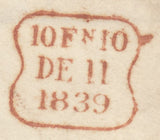 143132 1839 UNIFORM FOURPENNY POST SEMPRINGHAM, LINCS TO WALWORTH 'Spalding Penny/ Post' HANDSTAMP (L1921).