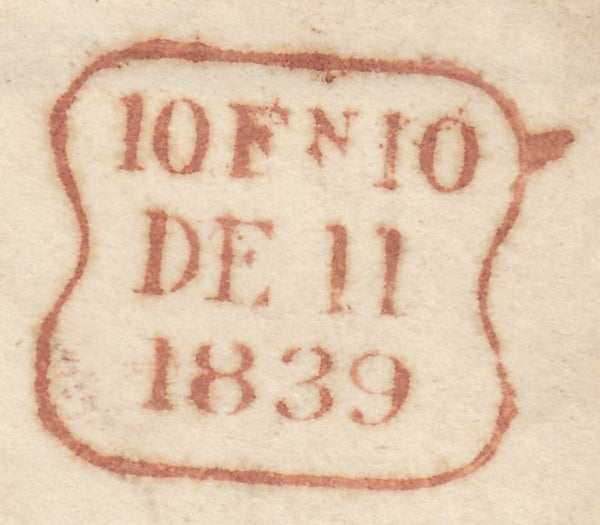143132 1839 UNIFORM FOURPENNY POST SEMPRINGHAM, LINCS TO WALWORTH 'Spalding Penny/ Post' HANDSTAMP (L1921).