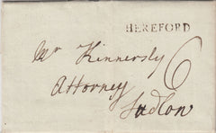 143137 1797 MAIL HEREFORD TO LUDLOW FINE 'HEREFORD' HANDSTAMP (HF125).