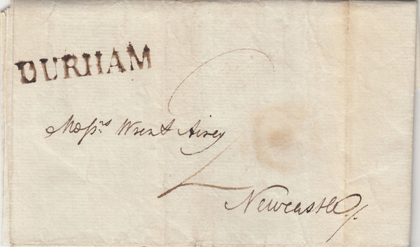 143148 1785 MAIL DURHAM TO NEWCASTLE WITH 'DURHAM' HANDSTAMP (DU163).