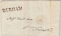143148 1785 MAIL DURHAM TO NEWCASTLE WITH 'DURHAM' HANDSTAMP (DU163).