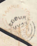143155 1857 MOURNING ENVELOPE LEDBURY, HEREFORD USED LOCALLY 1d 'SAVOY STREET' PRINTING (SPEC C9A(1) 'TARRINGTON' UDC IN RED.