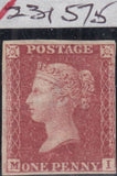 143160 1857 DIE 2 1D PL.46 (SG40) FRAUDULENT ATTEMPT TO CREATE 'VARIETY IMPERFORATE'.