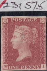 143160 1857 DIE 2 1D PL.46 (SG40) FRAUDULENT ATTEMPT TO CREATE 'VARIETY IMPERFORATE'.