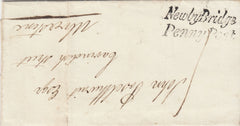 143171  1838 MAIL RUSLAND HALL, WESTMORLAND TO ULVERSTONE WITH 'NewbyBridge/Penny Post' HANDSTAMP (LA690).