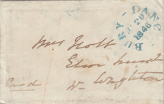 143175 1846 MAIL BURY, LANCS TO CONGLETON 'BURY/LANC' DATE STAMP (LA287).