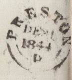143176 1844 MAIL BLACKBURN, LANCS TO PRESTON WITH BLACKBURN 'PAID/1' UNIFORM PENNY POST HANDSTAMP (LA106).