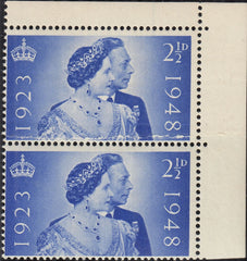 143190 1948 2½D ROYAL SILVER WEDDING (SG493) VARIETY 'DOUBLE PAPER'.