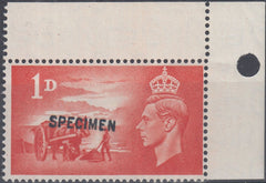 143192 1948 THIRD ANNIVERSARY LIBERATION CHANNEL ISLES (SGC1/C2) OVERPRINTED 'SPECIMEN'.