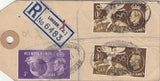 143197 1948  BANKERS TAG REGISTERED MAIL LONDON TO MANCHESTER, OLYMPIC GAMES ISSUE.