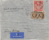 143208 1939 AIRMAIL BIRMINGHAM TO SANTIAGO, CHILE 1S (SG475) X 2 5S RED (SG477).
