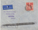 143220 1940 AIRMAIL RIPLEY, DERBY TO SANTIAGO, CHILE 5s RED (SG477) 'RIPLEY/DERBY' DATESTAMP.