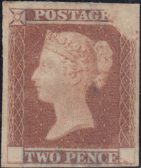 143238 1841 2D RED-BROWN ON DICKINSON SILK-THREAD PAPER (SPEC DP44).