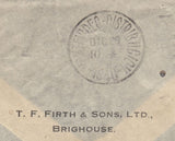 143245 1940 AIRMAIL BRADFORD, YORKS TO MONTEVIDEO, URUGUAY KGVI 6d (SG470) AND 5s RED (SG477) X 2.