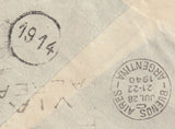 143246 1940 AIRMAIL BOLTON, LANCS TO BUENOS AIRES, ARGENTINE KGVI 2/6 BROWN (SG476)  X 4.
