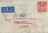 143253 1940 AIRMAIL BOOTLE, LIVERPOOL TO  MONTEVIDEO, REDIRECTED TO DAKAR, SENEGAL, RETURNED TO SENDER KGVI 5s RED (SG477).