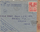 143267 1941 AIRMAIL ST. IVES, CORNWALL TO ORISSA, INDIA KGVI 5s RED (SG477).
