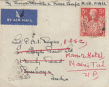 143268 1941 AIRMAIL BIRKENHEAD, CHESHIRE TO INDIA, REDIRECTED WITHIN INDIA KGVI 5s RED (SG477).