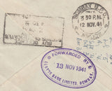 143268 1941 AIRMAIL BIRKENHEAD, CHESHIRE TO INDIA, REDIRECTED WITHIN INDIA KGVI 5s RED (SG477).