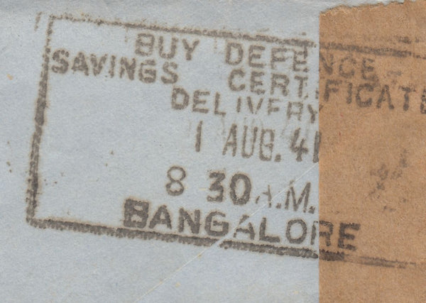 143270 1941 AIRMAIL EDINBURGH TO BANGALORE, INDIA KGVI 5s RED (SG477).