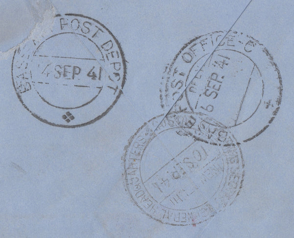 143275 1941 AIRMAIL LONDON TO INDIA KGVI 2/6 BROWN (SG476).
