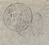 143277 1941 AIRMAIL STOKE ON TRENT, STAFFS TO MONTEVIDEO, URUGUAY KGVI 3d (SG467) X 4, 2/6 BROWN (SG476).