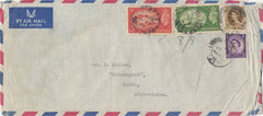 143283  1954 AIRMAIL ENVELOPE LIVERPOOL TO KABUL, AFGHANISTAN KGVI 2/6 (SG509), 5s RED (SG510) AND QEII WILDINGS.