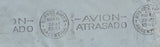 143286 1941 AIRMAIL MANCHESTER TO BUENOS AIRES, ARGENTINE KGVI 1s (SG475) 2/6 BROWN (SG476).