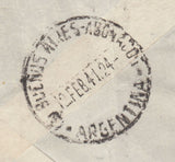 143288 1941 AIRMAIL LONDON TO BUENOS AIRES, ARGENTINE KGVI 6d (SG470), 1s (SG475) 2/6 BROWN (SG476) AND 10s DARK BLUE (SG478).