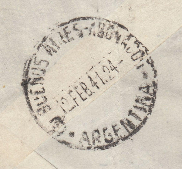 143288 1941 AIRMAIL LONDON TO BUENOS AIRES, ARGENTINE KGVI 6d (SG470), 1s (SG475) 2/6 BROWN (SG476) AND 10s DARK BLUE (SG478).